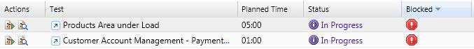 A test can be quickly and easily flagged as ‘blocked’